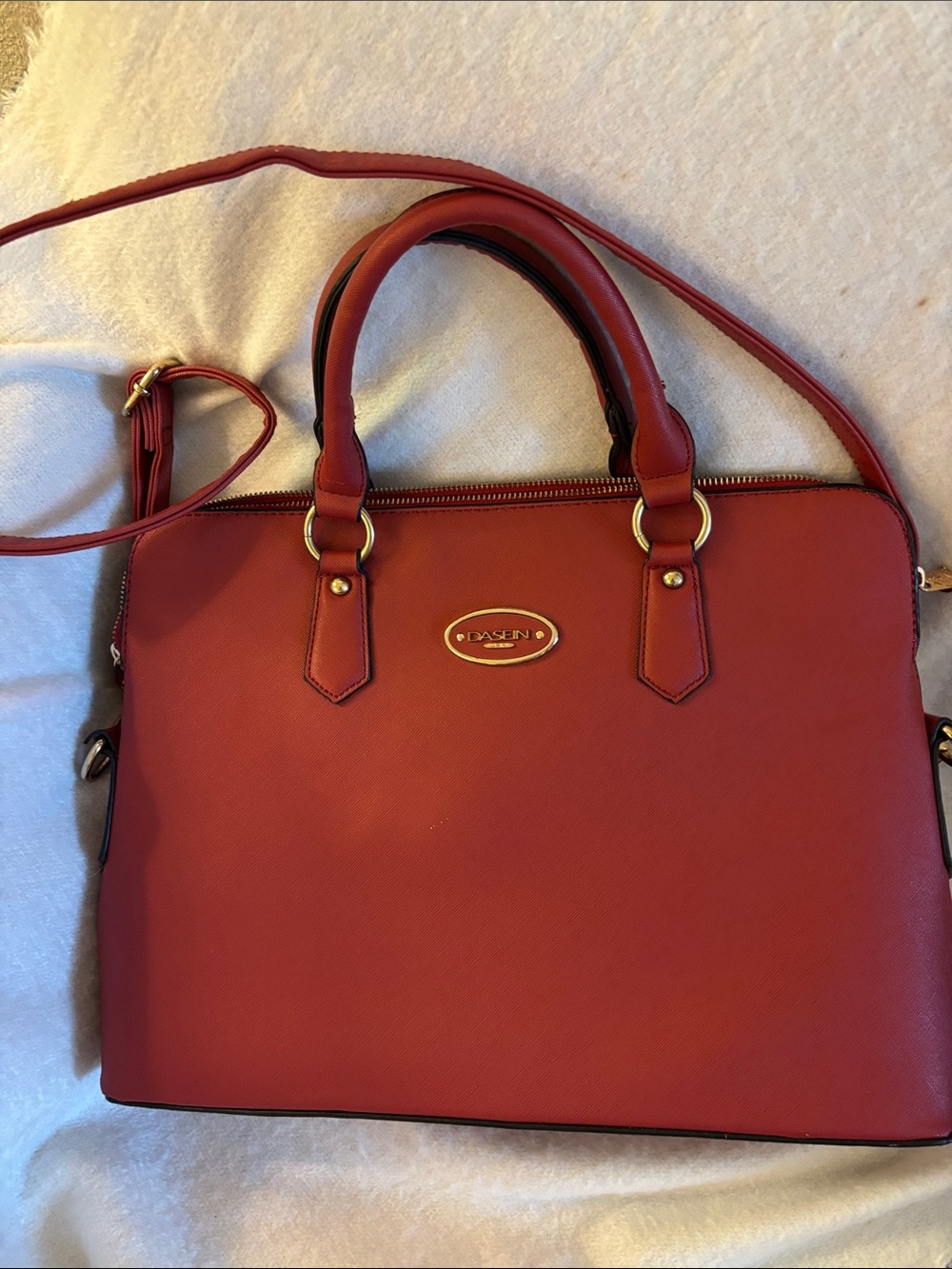 DASEIN Structured Bag/Purse 👛 2-Top Straps Zip Metal Bottom Studs Lined